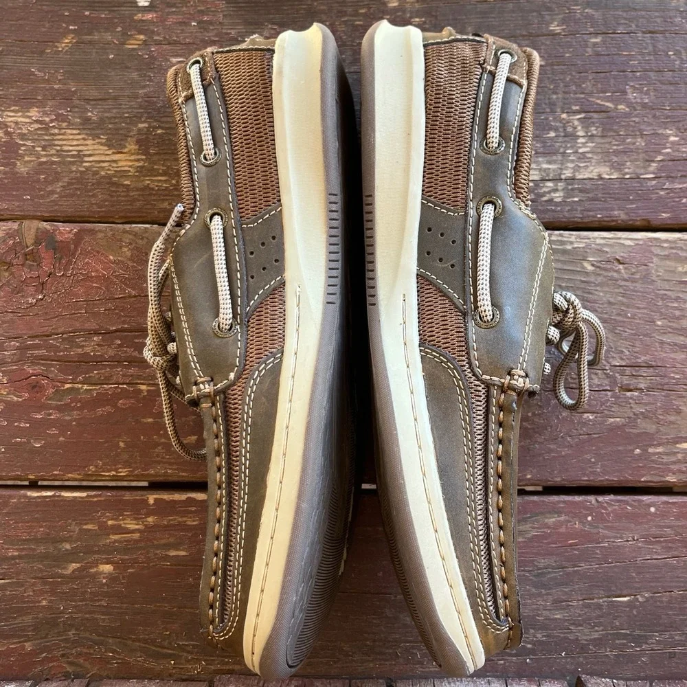 Margaritaville Men's US 9.5 Boat Shoes Beach Resort Soles Tropic Leather Brown